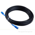 Black Jacket 1 Core FTTH Fiber Optic Cable Optical Fiber Patch Cord For CATV